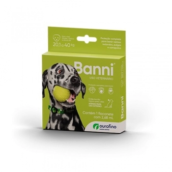 Antipulgas e Carrapatos Banni 2,68 mL 20,1Kg a 40Kg - Ourofino